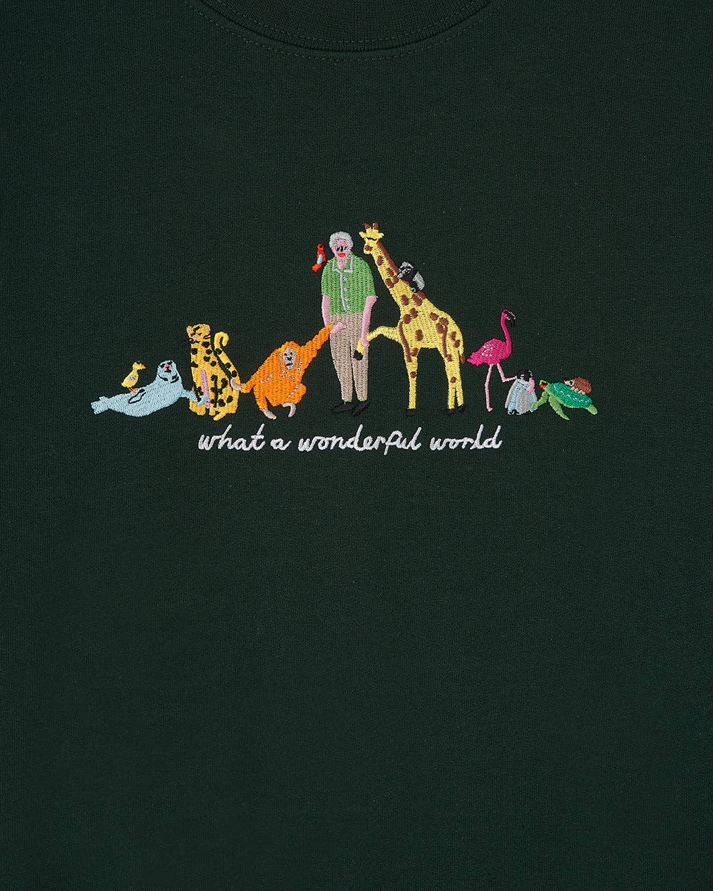 David Attenborough What A Wonderful World Embroidered Sweatshirt: Medium / Sailor Boi Navy