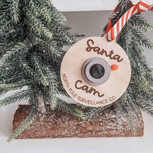 Wooden Santa cam Christmas tree decoration