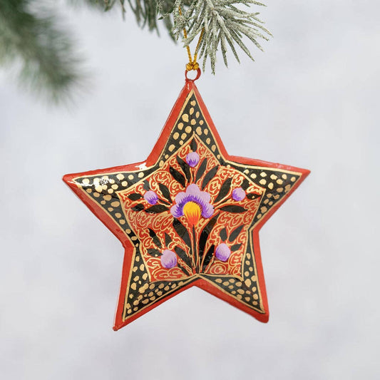 Red Trellis 3D Hanging Star