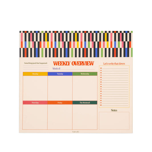 Week-to-Week Desk Notepad, Mid Century Stripe