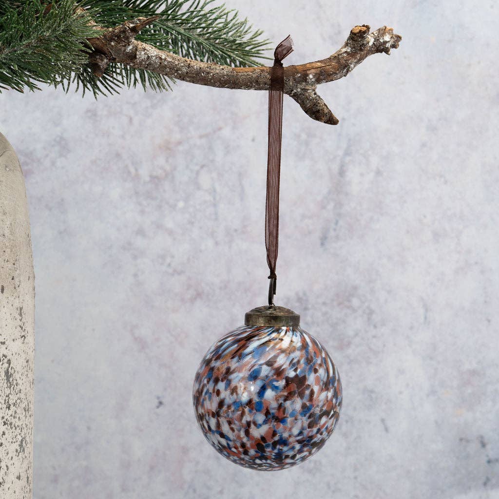 3" Multi Cheena Glass Hanging Bauble