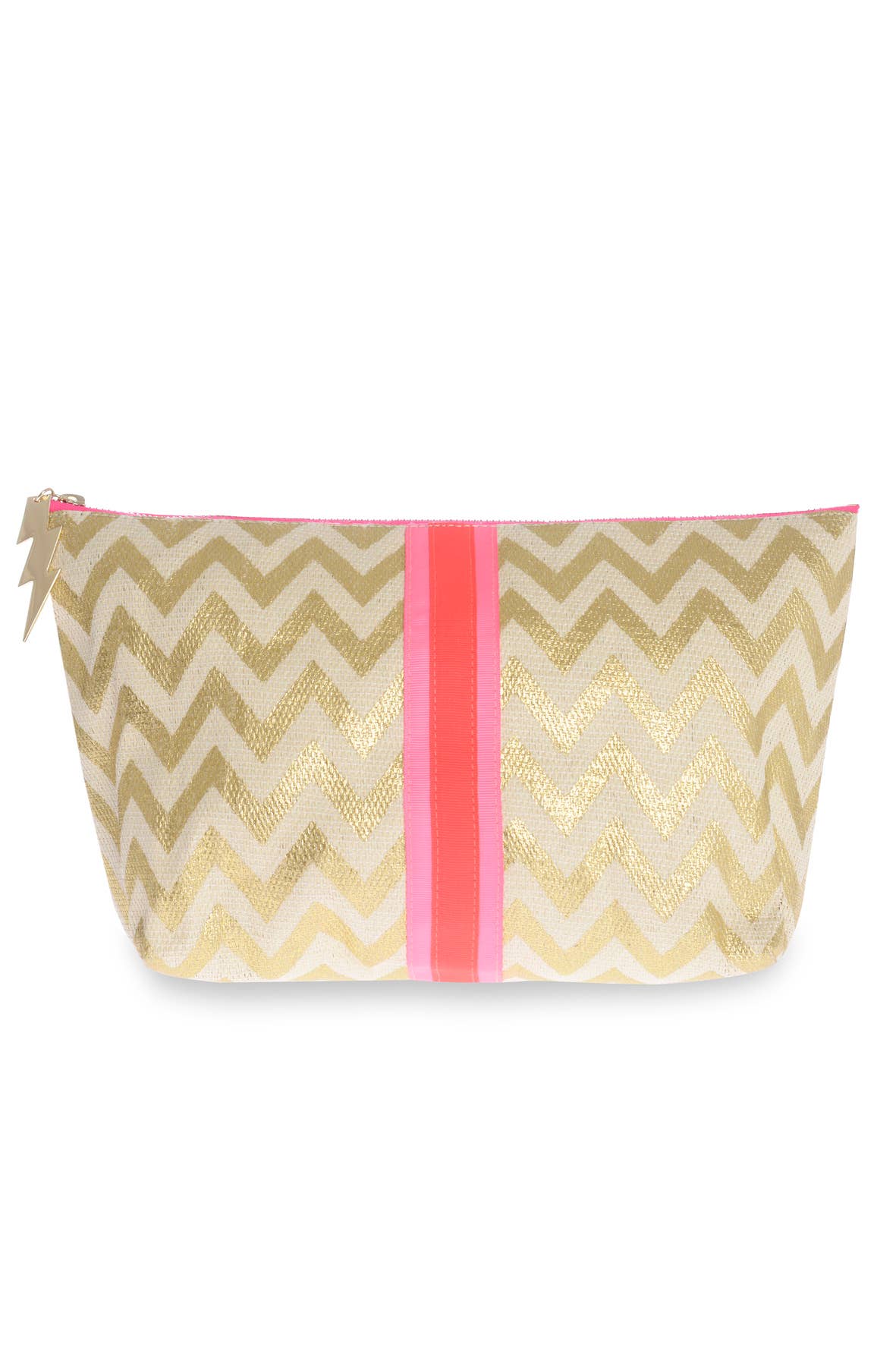 Gold Zig Zag Clutch Bag