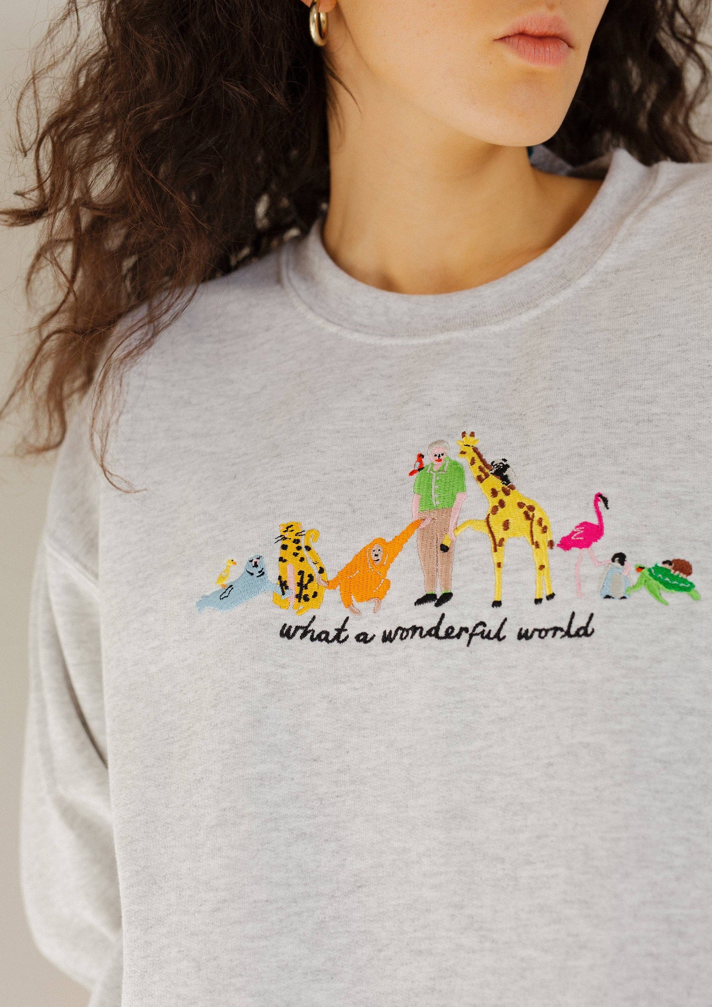 David Attenborough What A Wonderful World Embroidered Sweatshirt: Medium / Sailor Boi Navy