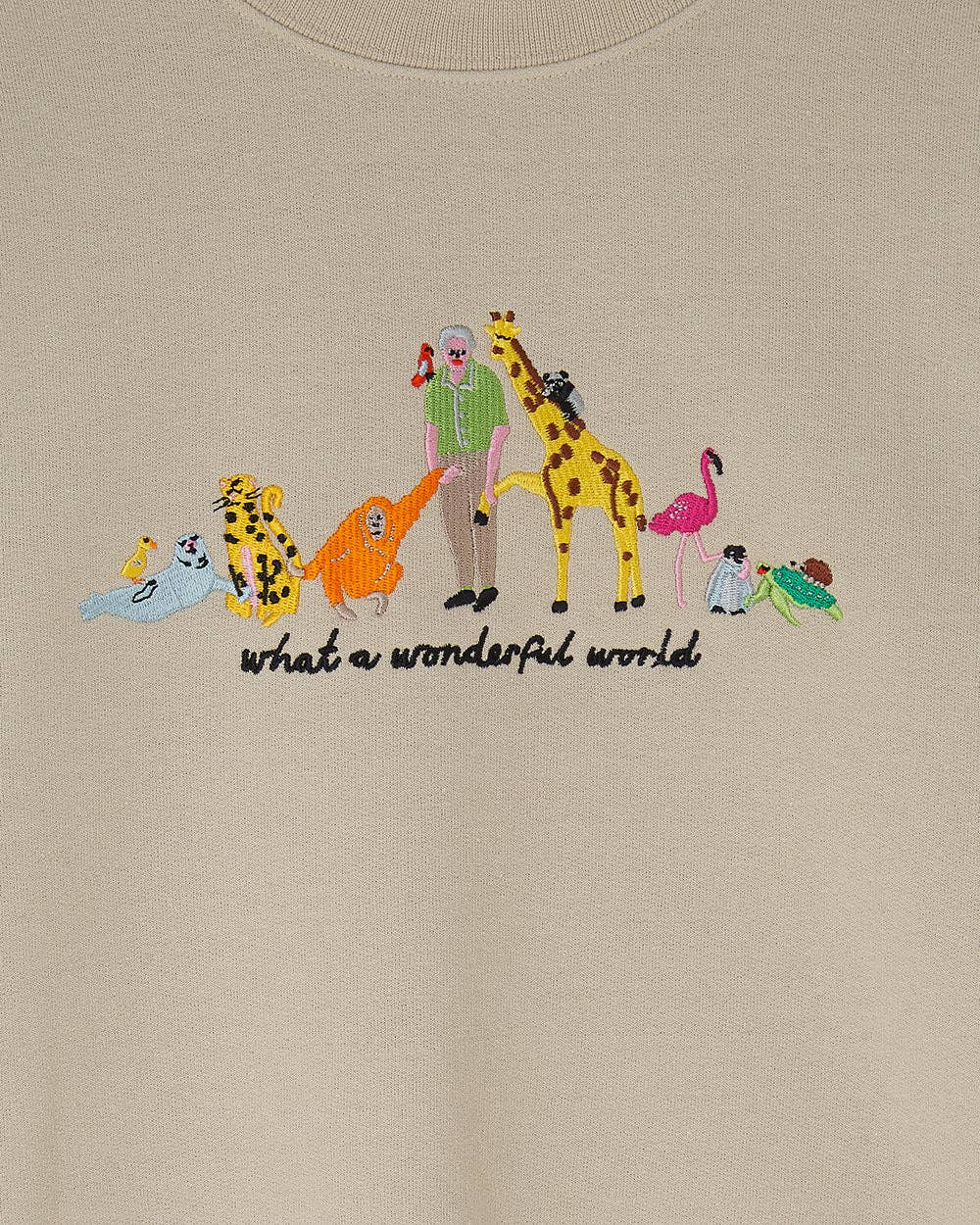 David Attenborough What A Wonderful World Embroidered Sweatshirt: Medium / Sailor Boi Navy