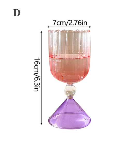 Champagne Cocktail or Wine Glass - Orange & Purple