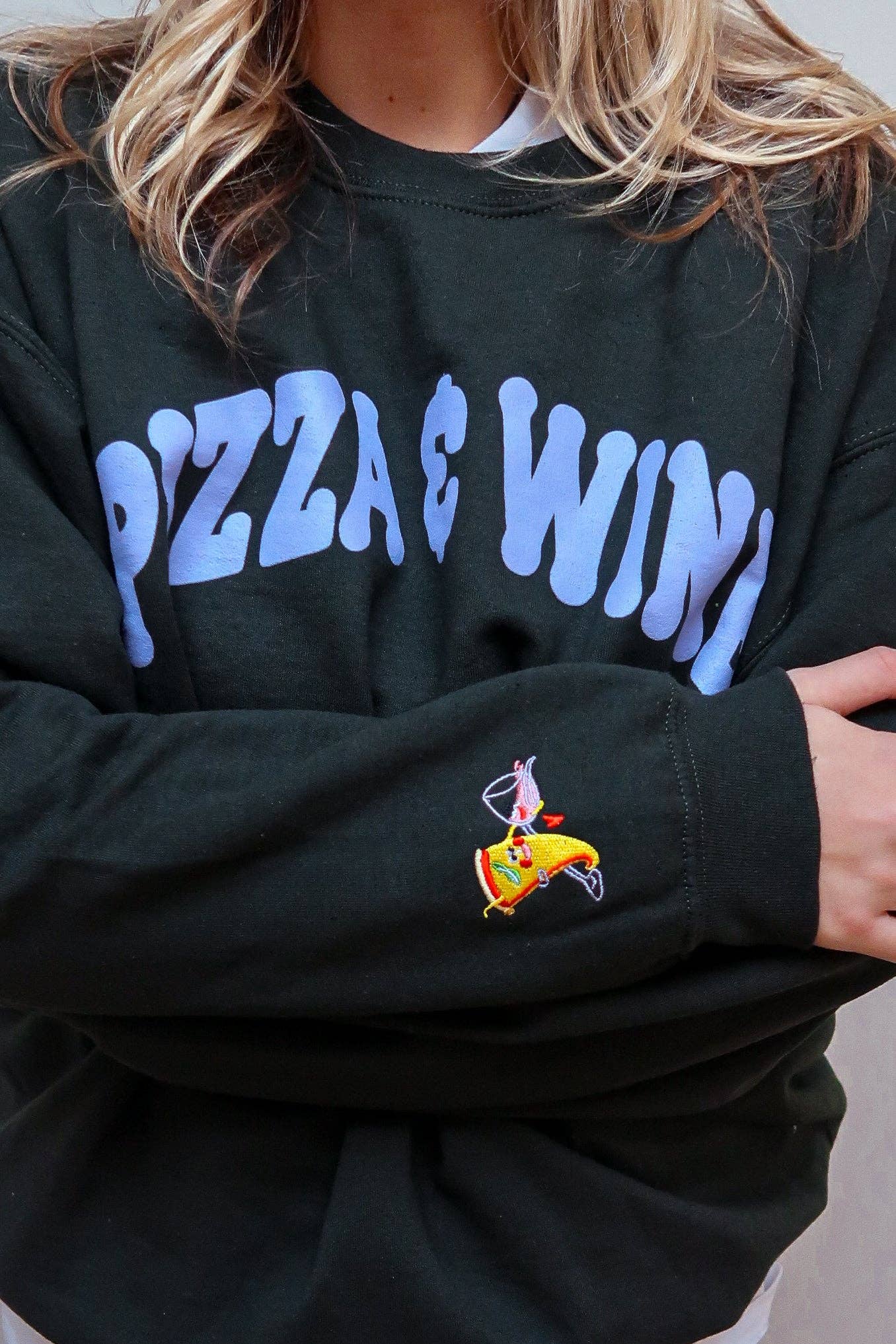 The Pizza & Wine Oversized Sweatshirt: XXL / Enchanted Forest Green