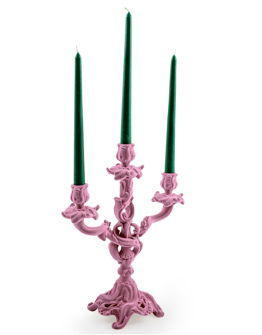 Flock Ornate Candelabra