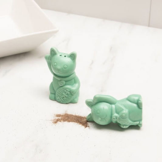 Lucky Cat Salt and Pepper Shakers in Gift Box