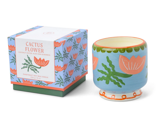 Cactus Flower ceramic candle - coconut water, aloe vera and bamboo