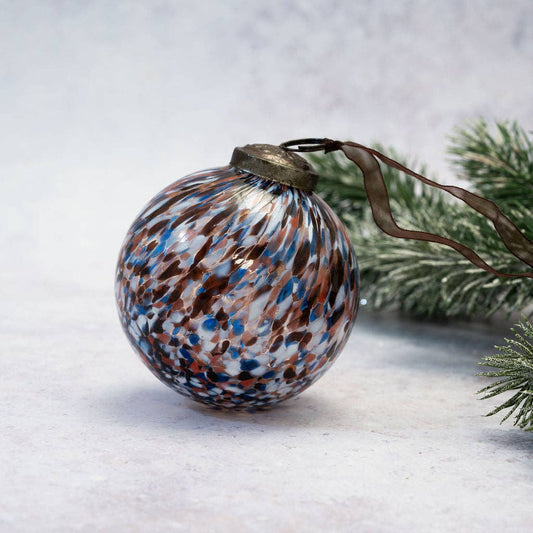 3" Multi Cheena Glass Hanging Bauble