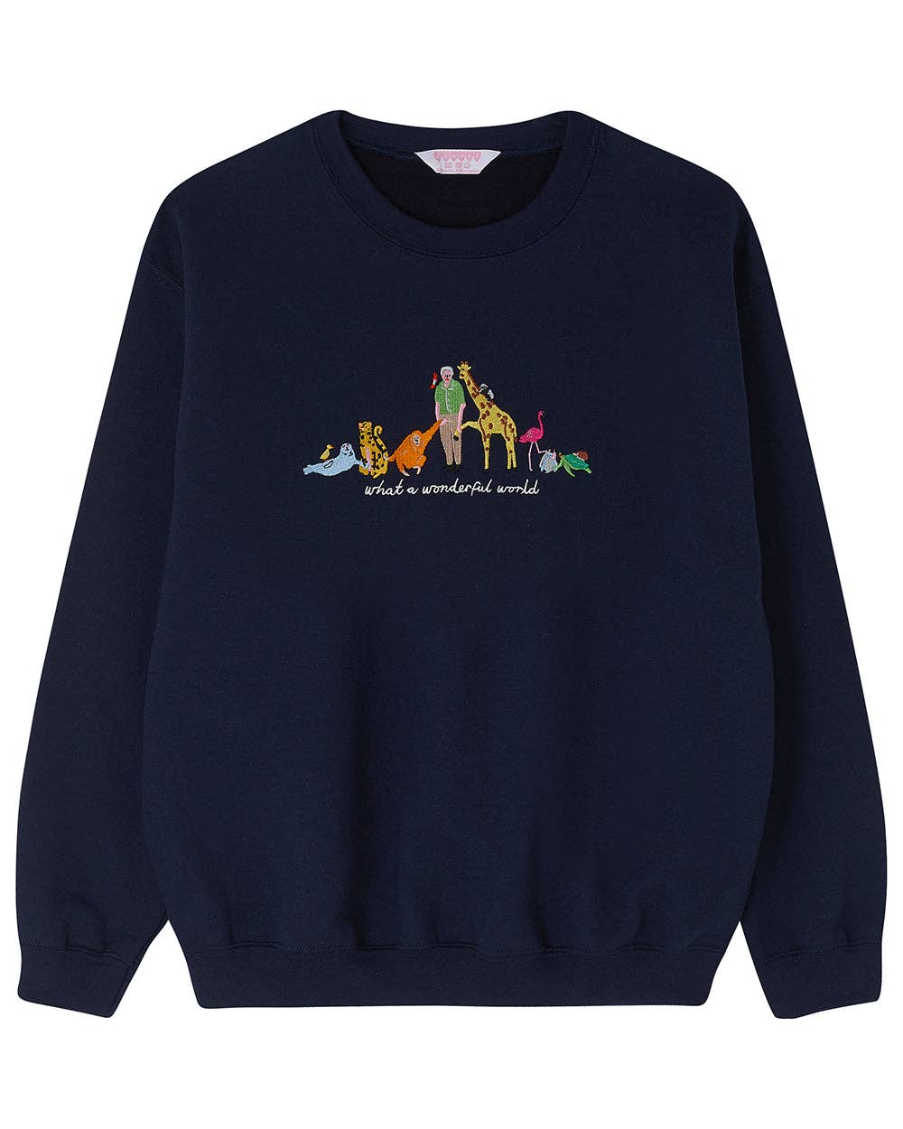 David Attenborough What A Wonderful World Embroidered Sweatshirt: Medium / Sailor Boi Navy