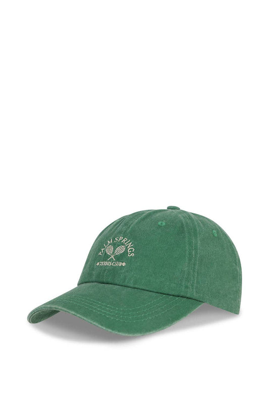 Palm Springs Tennis Club Baseball Cap in Washed Green: Green