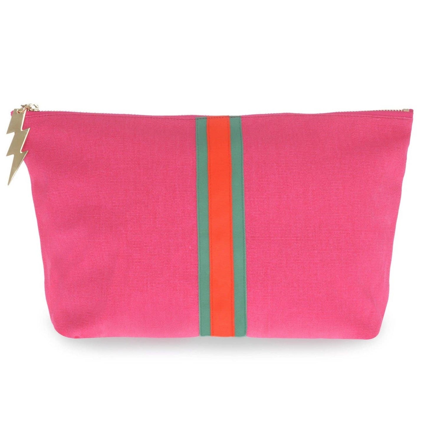 Pink Stripe Clutch Bag