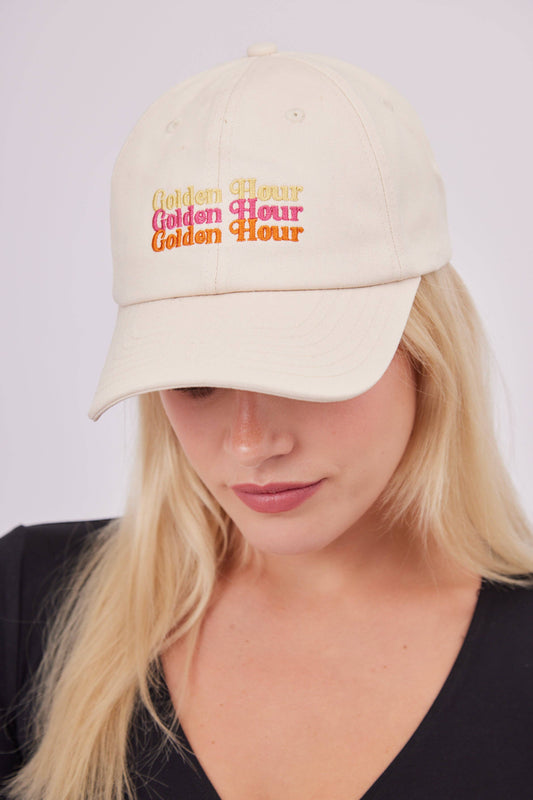 Golden Hour Baseball Cap in Beige: Beige