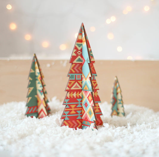 Christmas Tree Set, Aztec Design