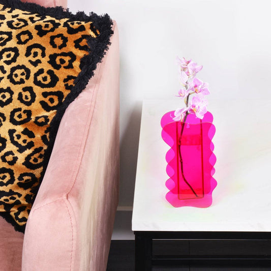 Neon Pink Abstract Vase