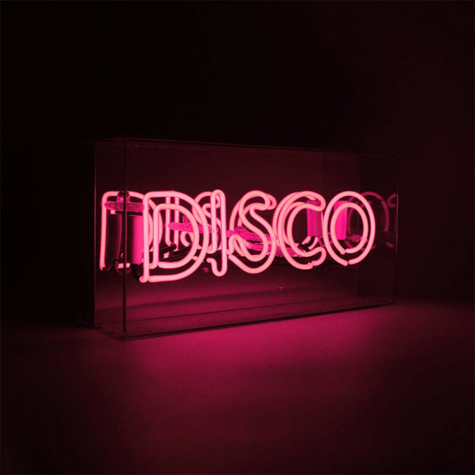 Disco' Glass Neon Sign - Pink